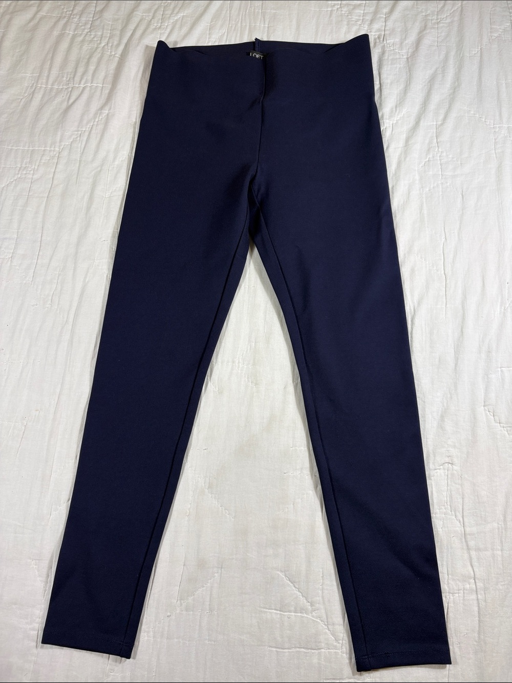 Loft Womens Navy Blue High Waisted Ponte Leggings Slim Leg Pants Size‎ S